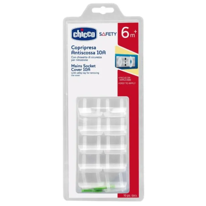 Chicco 10 A Copripresa Antiscossa 10 Pezzi Sicurezza Bimbo