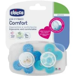 Chicco (Artsana Spa) Chicco Succhietto Comfort Boy In Silicone 6-16 Mesi 2 Pezzi