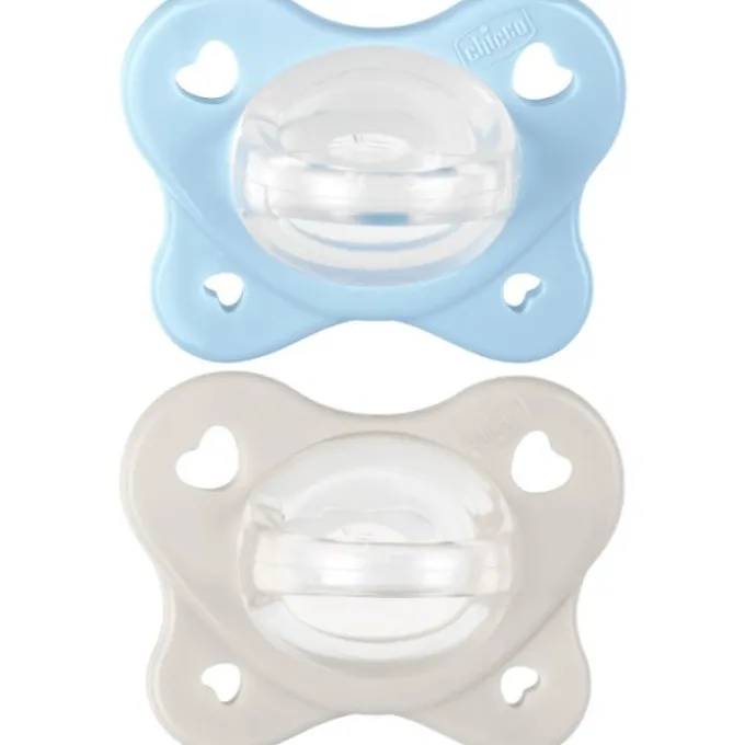 Chicco Dual Soft Succhietto Azzurro 2-6 Mesi 2 Pezzi