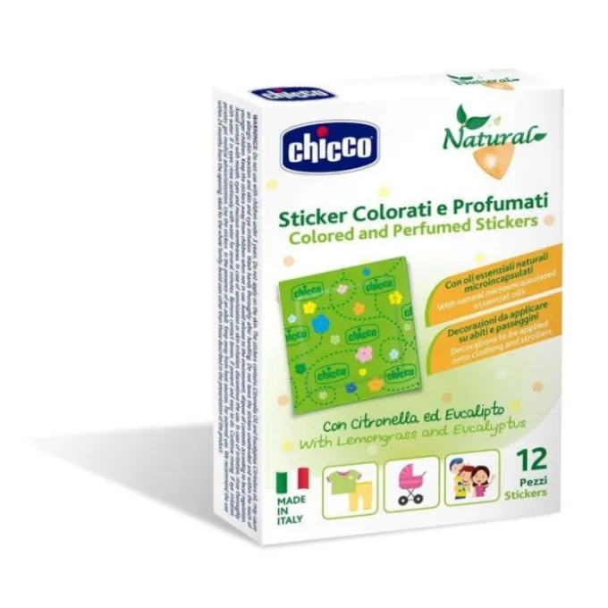 Chicco Natural Sticker Colorati E Profumati Alla Citronella Ed Eucalipto Antizanzare Bambini 12 Pezz