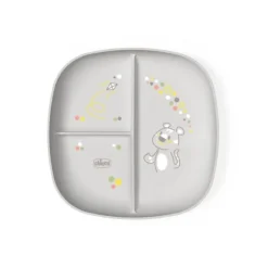 CHICCO PIATTO PORZIONATO 12M+ COLORE GRIGIO ACCESSORIO PAPPA PRIMA INFANZIA