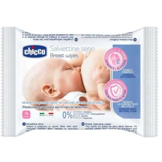 Chicco Salviette Detergenti Seno 16 Pezzi Accessori Allattamento Al Seno