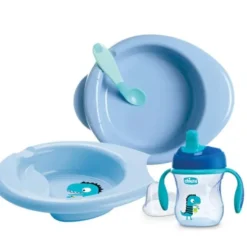 CHICCO SET PAPPA 6M+ AZZURRO - ACCESSORIO PER L'ALIMENTAZIONE INFANTILE