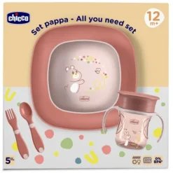 CHICCO SET PAPPA 12M+ ROSA - SET SVEZZAMENTO PER L'INFANZIA