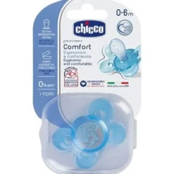 Chicco Succhietto Comfort Silicone Boy 0-6 Mesi 1 Pezzi Succhietti Scudo Rigido