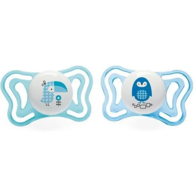 Chicco Succhietto Light Boy Silicone 2-6 Mesi 2 Pezzi Succhietti Scudo Rigido