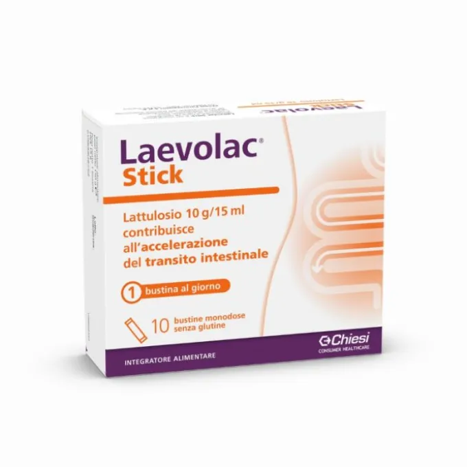 Chiesi Laevolac Stick Integratore Benessere Intestinale 10 Bustine Lassativi Azione Delicata