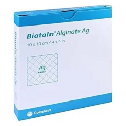 Coloplast Biatain Alginate Ag Medicazione Per Lesioni Infette E Profonde 10X10 Cm 10 Pezzi
