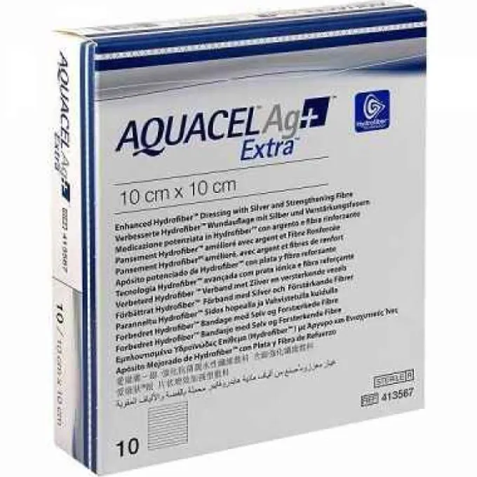 Convatec Aquacel Ag + Extra 10X10Cm 10P Piede Diabetico
