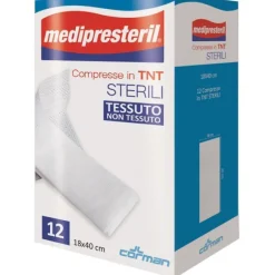Corman Compresse Sterili Tnt Medipresteril 18X40 Cm 12 Pezzi