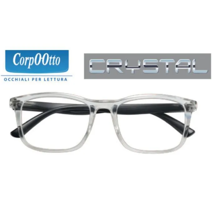 Corpootto Occhiale Per Lettura Crystal Azzurro Trasparente Aste Blu +3,00