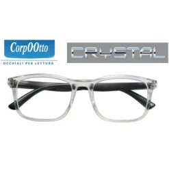 Corpootto Occhiale Per Lettura Crystal Azzurro Trasparente Aste Blu +2,00