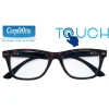 Corpootto Occhiali Da Lettura Touch Frontale Tartaruga Interno Nero Aste Nere Diottrie 2.50