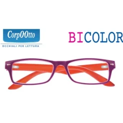 Corpootto Occhiali Per Lettura Bicolor Viola Arancione Diottrie +1,50