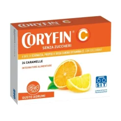 Coryfin C Senza Zucchero Caramelle Agli Agrumi Integratore 24 Pezzi