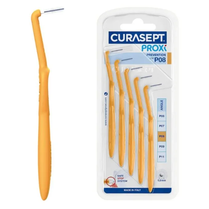 Curasept Proxi Angle Prevention P08 Iso 1 Scovolino Arancio Chiaro 5 Pezzi