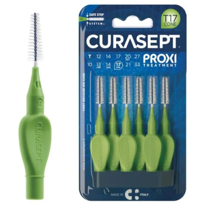 Curasept Proxi Angle Treatment T17 Cone Colore Verde 6 Pezzi Scovolini