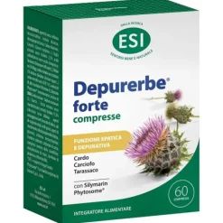 DEPURERBE FORTE INTEGRATORE CON SILYMARIN PHYTOSOME, CARCIOFO, TARASSACO, BARDANA, COLINA, INOSITOLO E VITAMINA B6 60 COMPRESSE