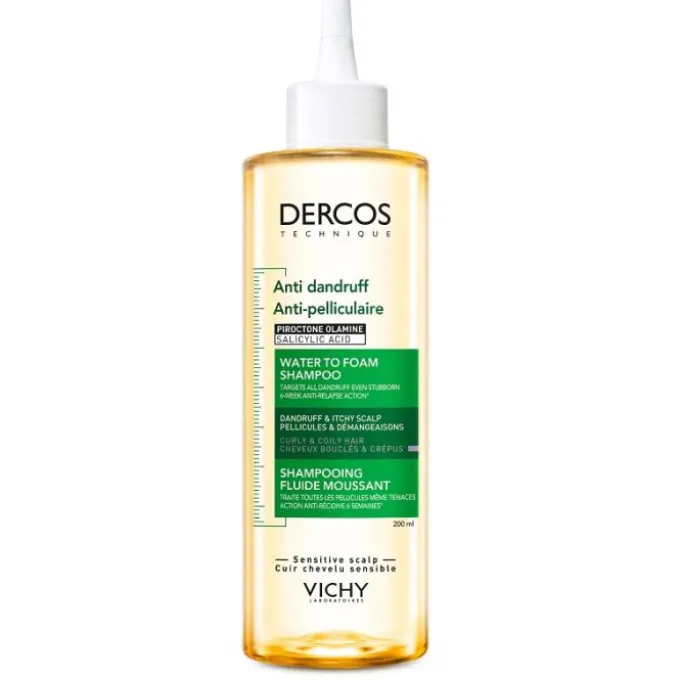 DERCOS DT ANTI FORFORA SHAMPOO ACQUA-SCHIUMA FORMULA CON PIROCTONE OLAMINA E ACIDO SALICILICO 200 ML CON APPLICATORE DI PRECISIONE