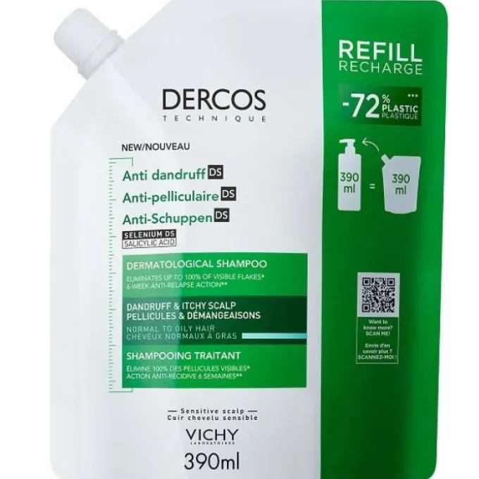 Dercos Technique Shampoo Antiforfora Ds Grassi Refill 390 Ml