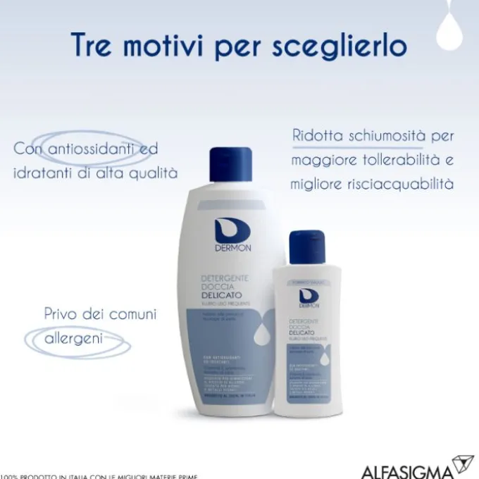 Dermon Detergente Doccia Delicato 400 Ml Detersione Pelle Normale