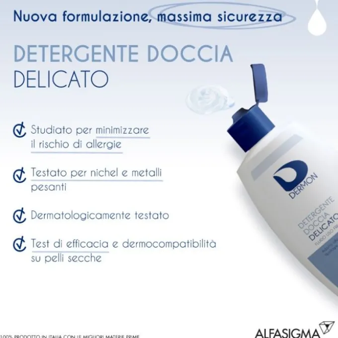 Dermon Detergente Doccia Delicato 400 Ml Detersione Pelle Normale