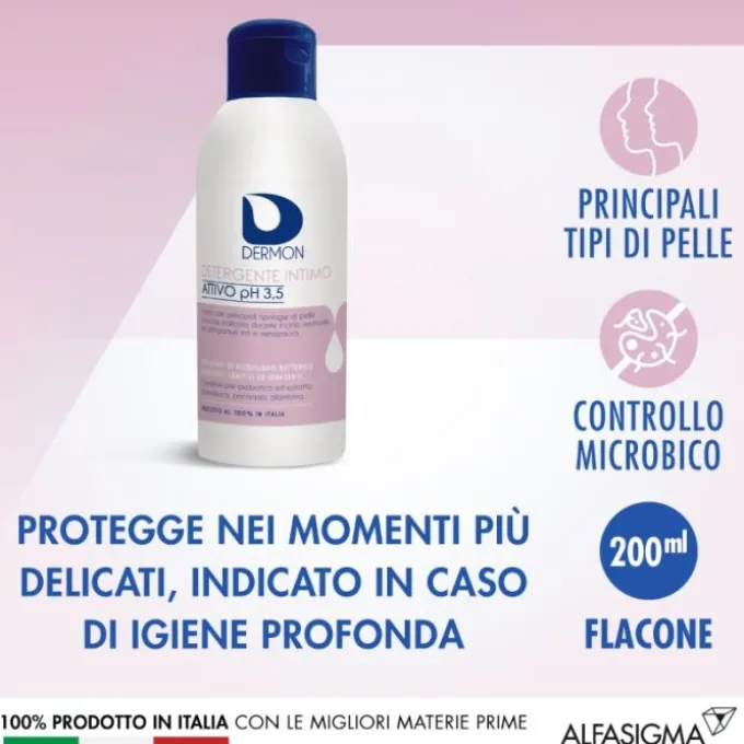 Dermon Intimo Attivo Ph 3.5 Azione Preventiva 250 Ml Igiene Quotidiana