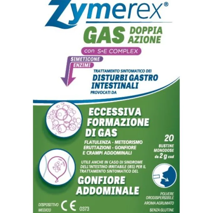 Difar Distribuzione Zymerex Gas Doppia Azione 20 Bustine Monodose Gonfiore