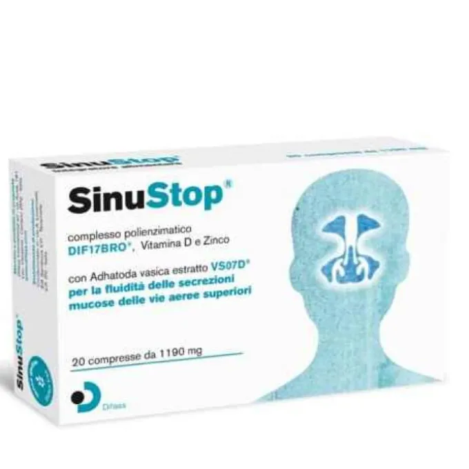 Difass International Sinustop Integratore Per Sinusite 20 Compresse Disinfettanti Bocca E Gola Pasti
