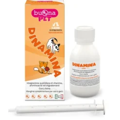 Dinamina Mangime Complementare Cani Gatti Flacone Con Siringa Dosatrice In Pasta 60 G Buonapet