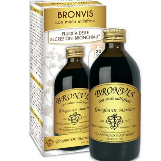 Dr. Giorgini Bronvis Con Miele Millefiori Liquido Analcolico Integratore Per La Gola 200 Ml