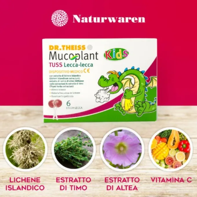 Dr Theiss Mucoplant Tuss Lecca Bambini 6 Pezzi Tosse Grassa Pastiglie