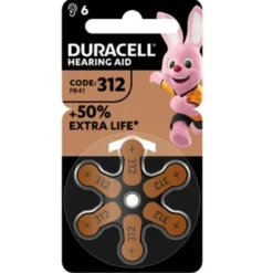 Duracell Easy Tab 312 Marrone Batteria Per Apparecchio Acustico 6 Pezzi
