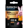 Duracell Optimum Aaa B4 4 Pile Blister
