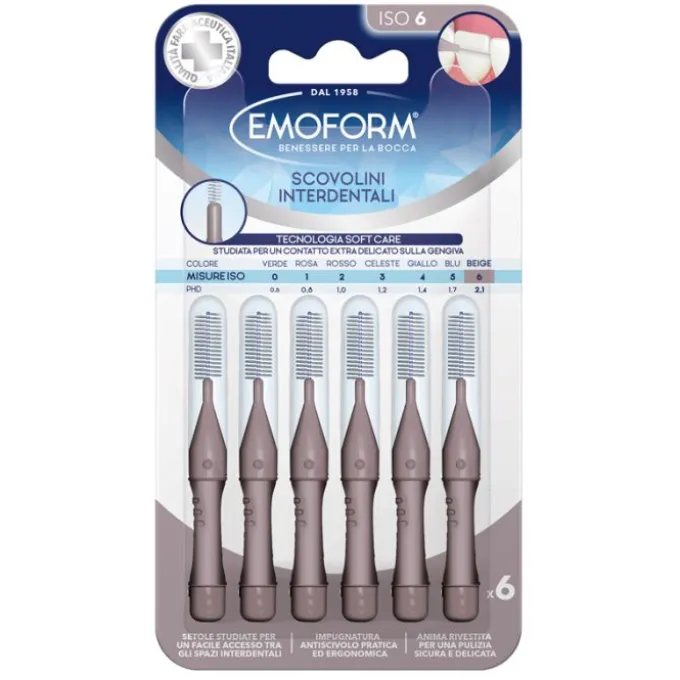 Emoform Scovolino Iso 6 Beige 6 Pezzi Scovolini