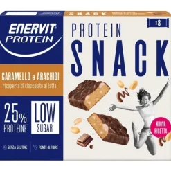 ENERVIT PROTEIN SNACK CARAMELLO E ARACHIDI 8 PEZZI DA 31 G - INTEGRATORE ALIMENTARE