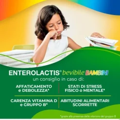 Enterolactis Bevibile Bambini 12 Flaconcini X 10 Ml Fermenti Lattici Bimbi