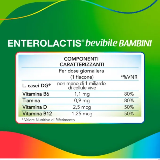 Enterolactis Bevibile Bambini 12 Flaconcini X 10 Ml Fermenti Lattici Bimbi