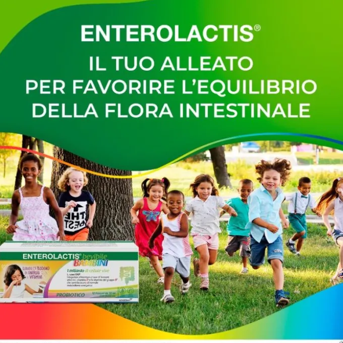 Enterolactis Bevibile Bambini 12 Flaconcini X 10 Ml Fermenti Lattici Bimbi
