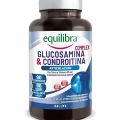 EQUILIBRA GLUCOSAMINA & CONDROITINA COMPLEX INTEGRATORE CON MSM, CALCIO, ZINCO E VITAMINA D3 90 COMPRESSE