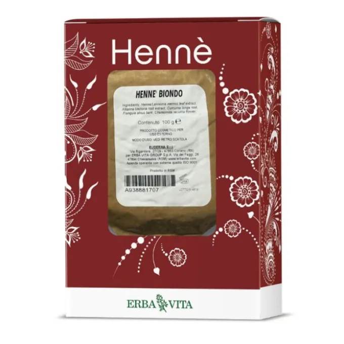 Erba Vita Henne Color Cap Biondo Tintura Per Capelli 100 G