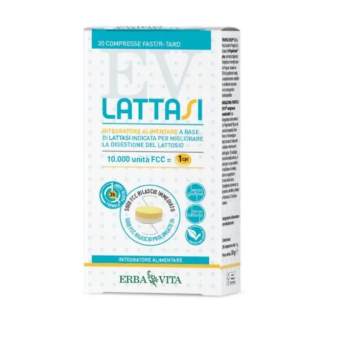 Erba Vita Lattasi Integratore Intolleranza Lattosio 30 Compresse Immunostimolanti