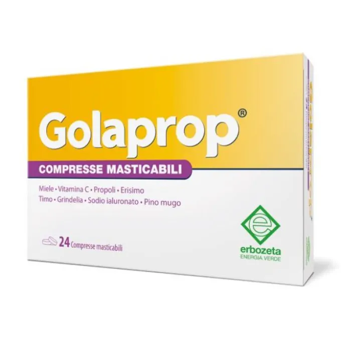 Erbozeta Golaprop 24 Compresse Masticabili Disinfettanti Bocca E Gola Pastiglie