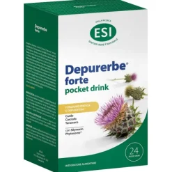 Esi Depurerbe Forte Pocket Drink 16 Bustine - Integratore Alimentare Regolarita E Depurazione