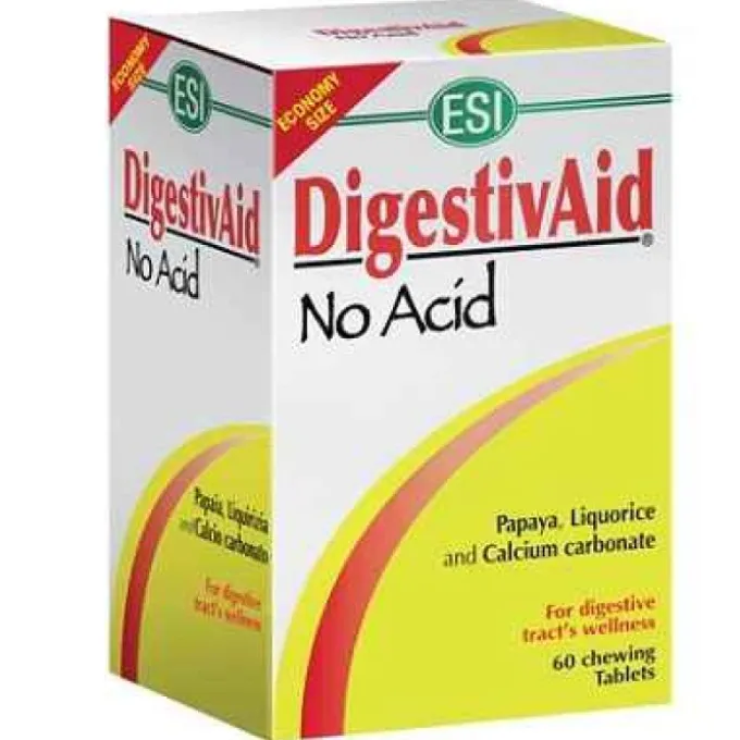 Esi Digestivaid No Acid Anti-Acido 60 Tavolette Masticabili Acidita'