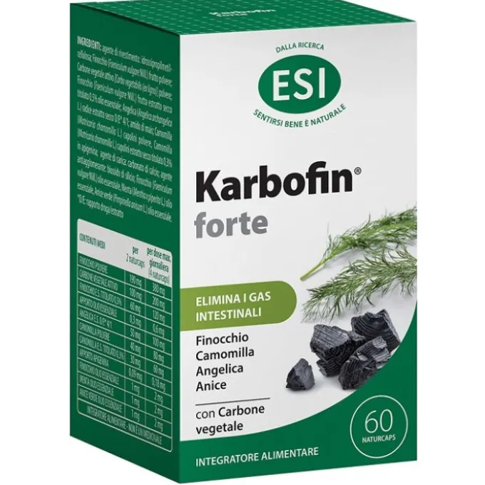 Esi Karbofin Forte 60 Naturcaps - Integratore Alimentare Gonfiore