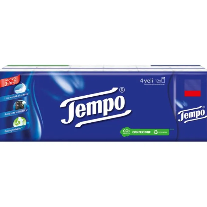 Essity Sca Hygiene Tempo Fazzoletti 12 Pacchetti 9 Pezzi