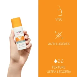 Eucerin Sun Oil Control Gel-Crema Tocco Secco Fp 30 Protezione Viso Pelle Grassa 50 Ml