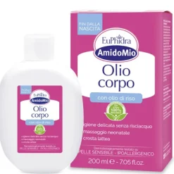 Euphidra Amidomio Olio Corpo Per Neonati Con Olio Di Riso 200 Ml Idratanti