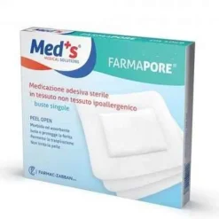 Farmac-Zabban Med's Farmapore Medicazione Autoadesiva Sterile Con Cerotto 10 X 30 Cm 3 Pezzi